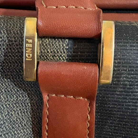 Fendi Brown and Black Striped small Duffel tote - Picture 4 of 11